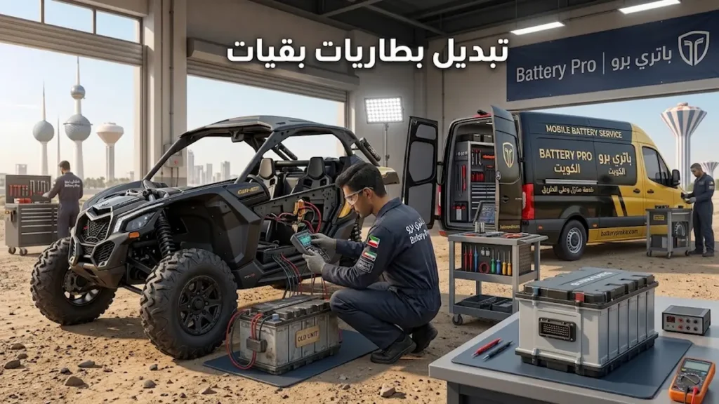 فني تبديل بطارية بقي في الكويت في موقع البقي