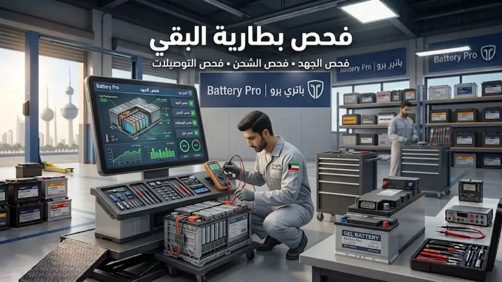 فحص بطارية بقي وقياس الجهد قبل تركيب البطارية الجديدة