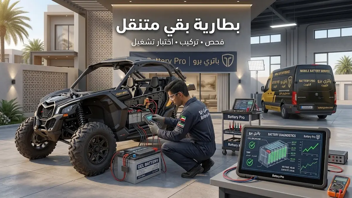 خدمة متنقلة لتركيب بطارية بقي في الموقع داخل الكويت