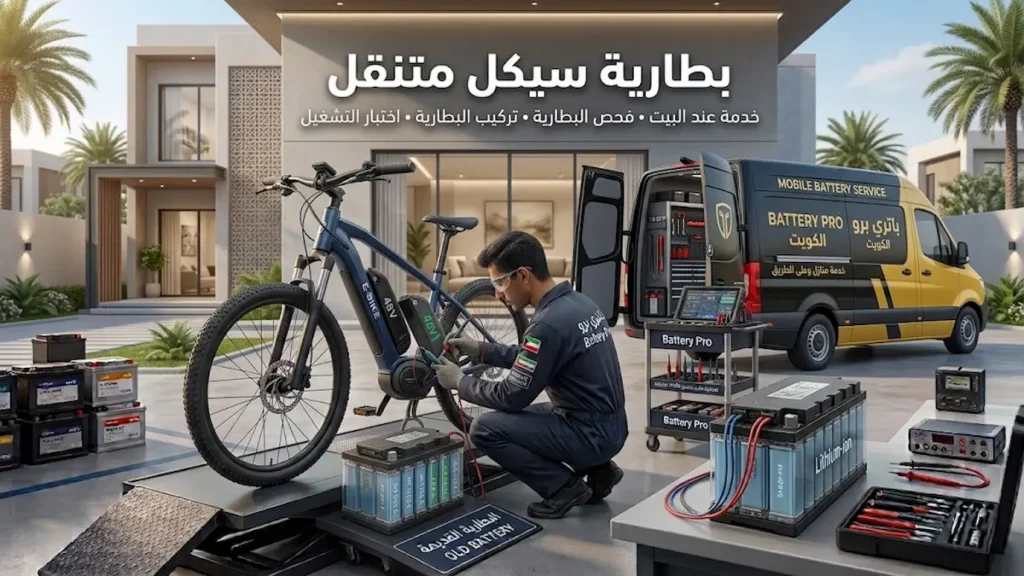 خدمة تبديل بطارية سيكل متنقل عند البيت في الكويت