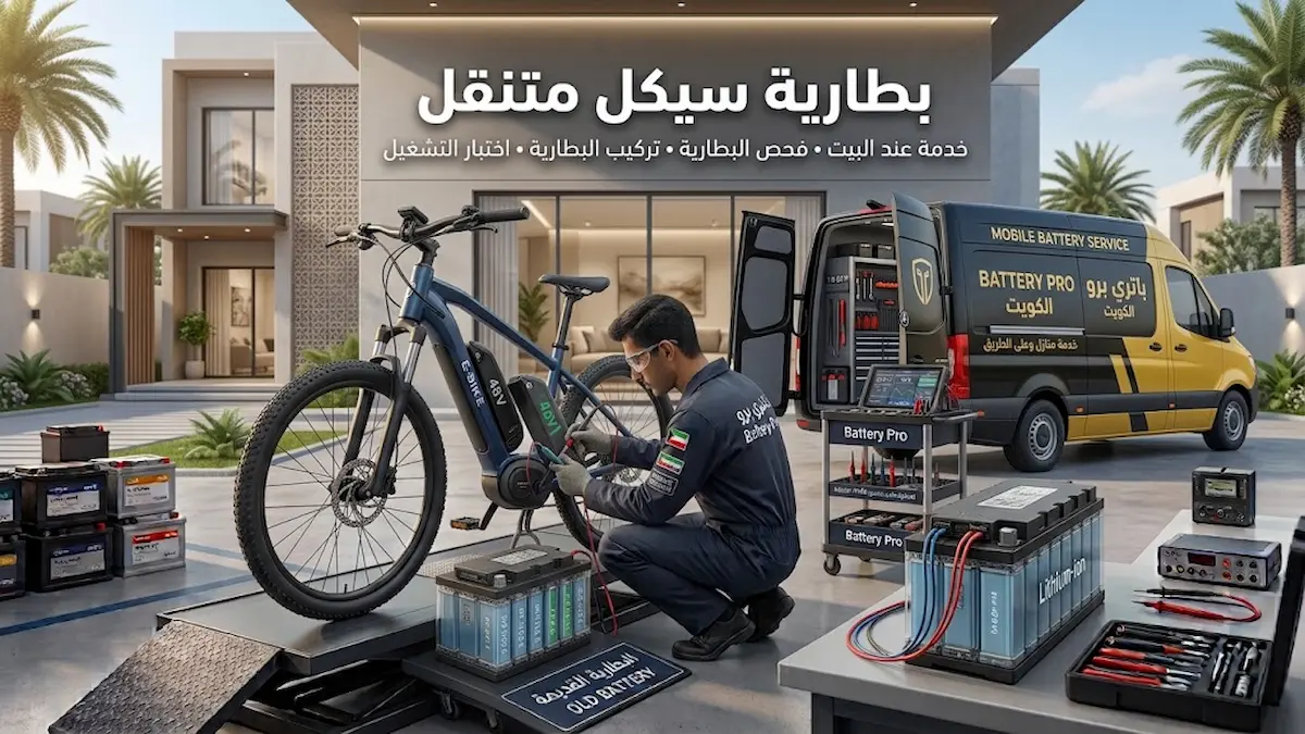 خدمة تبديل بطارية سيكل متنقل عند البيت في الكويت